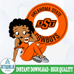 betty boop with oklahoma state png file, ncaa png, sublimation ready, png files for sublimation,printing dtg