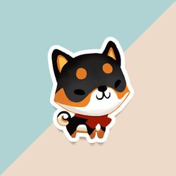 vinyl sticker shiba inu black tan white tricolordog