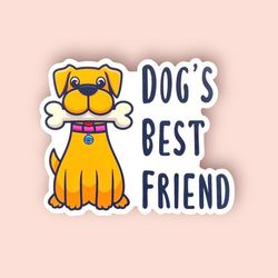 dog s best friend vinyl sticker, laptop stickers, dog stickers, dog lover, puppy stickers, notebook stickers