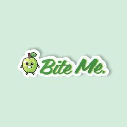 bite me vinyl sticker, laptop stickers, apple stickers, funny stickers, notebook stickers