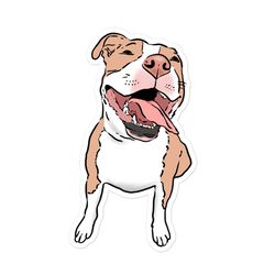 cute smiling pit bull sticker, pittie sticker, happy pit bull, pit bull gift, happy dog sticker, smiling dog