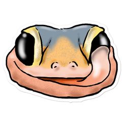 leopard gecko sticker, smiling gecko sticker, gecko lover sticker, gecko kids sticker, leopard gecko mom