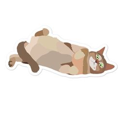 funny cat sticker, derpy cat sticker, cute cat, cat humor, fat cat sticker, cat mom gift, funny kitty sticker