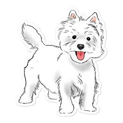 westie sticker, west highland white terrier sticker, westie mom, westie gift, westie lover, westie art, westie decal
