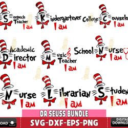 dr seuss bundle svg dxf eps png , dr seuss bundle svg, silhouette, digital download, file cut , instant download