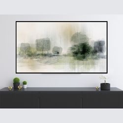 Samsung Frame TV Art Watercolor Tree Landscape, Abstract Neutral Minimalist Downloadable Digital Download