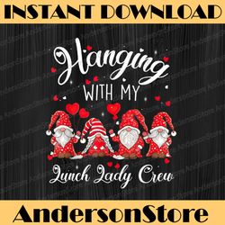 gnome hanging with my lunch lady png, gnome png, valentine gnomes png, gnome valentines day png