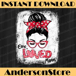 baseball mom valentine's day 2022 png, one loved baseball mama png, baseball mom messy bun, png image, sublimation png