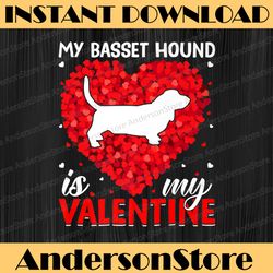 my basset hound is my valentine png, basset hound dog valentine png, funny valentines png, valentine's day png, cute dog