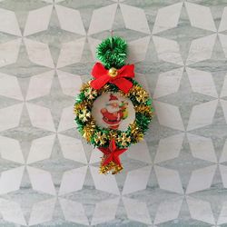 Christmas wreath. 1:12. Dollhouse miniature. Handmade.