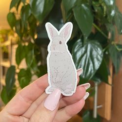 light gray rabbit waterproof sticker
