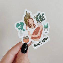 large plant mom waterproof sticker