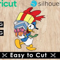 donald duck christmas svg files, donald duck svg files, vector png images, svg cut files for cricut, clipart bundle