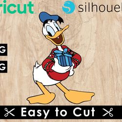 donald duck christmas svg files, donald duck svg files, vector png images, svg cut files for cricut, clipart bundle