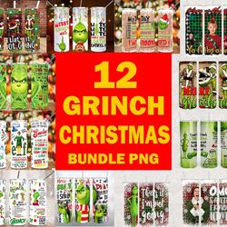 12 the grinch christmas 20oz skinny tumbler sublimation designs for straight