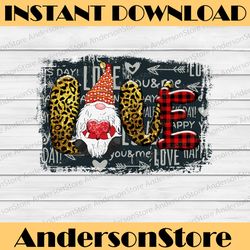 valentines day sublimation design-sublimation design-gnome love design-png-waterslide