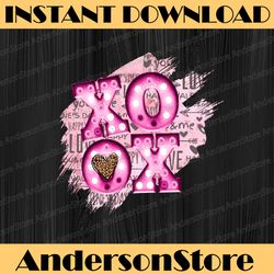 xoxo leopard valentine sublimation png design, love sublimation png design, valentine sublimation tshirt design