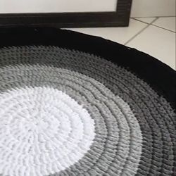 crochet round rug, crochet handmade rug, interior crochet rug
