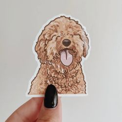 goldendoodle portrait waterproof sticker