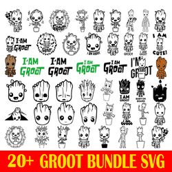 20 Groot Bundle SVG, Cricut Silhouette,Groot Cut Files