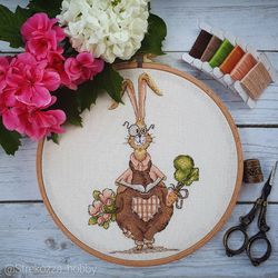 Bunny Cross Stitch Pattern Rabbit Cross Stitch Pattern Garden Cross Stitch Pattern Carrot Cross Stitch Pattern Spring