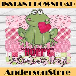 hoppy valentine's day frog, valentine frog png, pink background png, valentine heart png