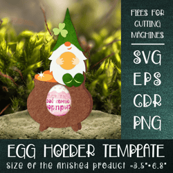 St. Patrick's Gnome |Chocolate Egg Holder template SVG
