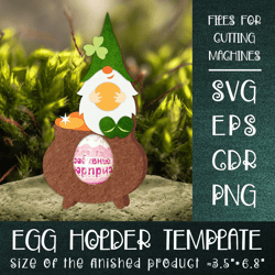 st. patrick's gnome |chocolate egg holder template svg