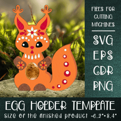 squirrel chocolate egg holder template svg