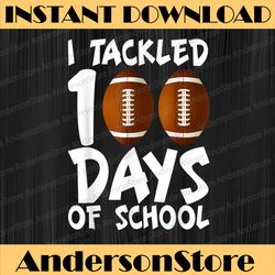 i tackled 100 days of school football 100th day png
