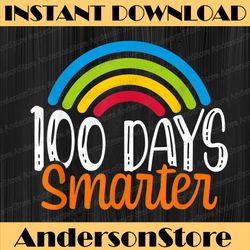 100 days smarter rainbow teacher 100th day of school png