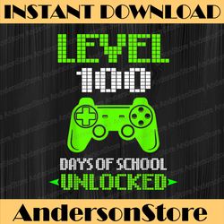 level 100 days of school unlocked gamer video games boys png