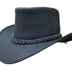 Outback Western Australian Cowboy Black Leather Hat