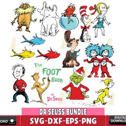 dr seuss bundle svg dxf eps png, dr seuss bundle svg, for cricut, silhouette, digital , file cut , instant download