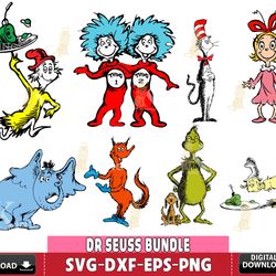 dr seuss bundle svg , dr seuss bundle svg, for cricut, silhouette, digital download, file cut , instant download