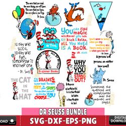 dr seuss bundle svg eps dxf png, dr seuss bundle svg, for cricut, silhouette, digital , file cut , instant download
