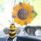 Sunflower-and-bee-leopard-print-car-ornament