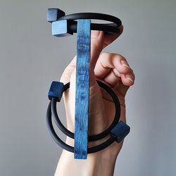 Long blue bracelet bracer