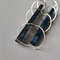 Long earrings, blue earrings, wooden earrings, silver earrings, unusual earrings, spiral earrings 3