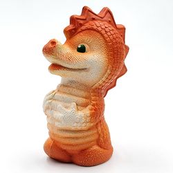 Vintage solid rubber toy little Dragon USSR 1980s