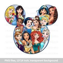 Cartoon princesses  PNG sublimation design