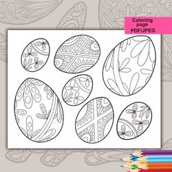 Coloring pages, Coloring page Easter, Coloring page eggs, Coloring pages for adults, Coloring pages for kids, Coloring s