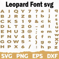 Leopard Font Svg, Font svg, Silhouette, Cricut Font, Bundle Font, Cute Fonts, Instant Download, Alphabet