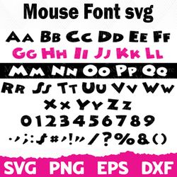Mouse Font Svg, Font svg, Silhouette, Cricut Font, Bundle Font, Cute Fonts, Instant Download