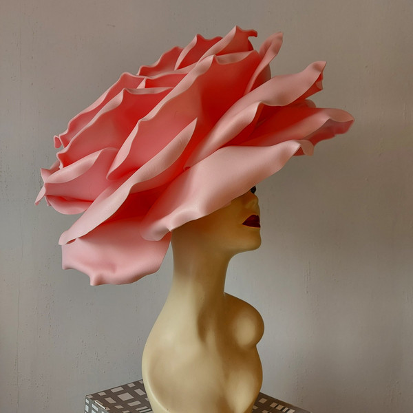 Kentucky Derby Hat, Wedding headdress, Giant Rose Headpiece.jpg