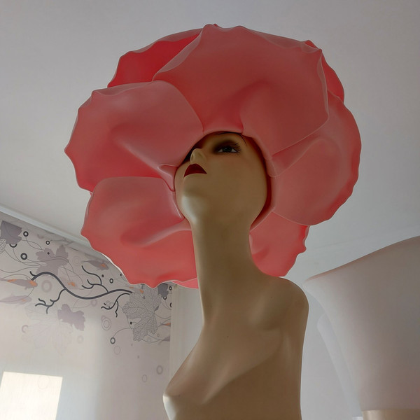 Oversized Rose 22 Kentucky Derby Hat, Wedding headdress, Giant Rose Headpiece.jpg