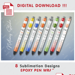 8 Inspired Ciroc Designs - Seamless  Patterns - EPOXY PEN WRAP - Full Pen Wrap