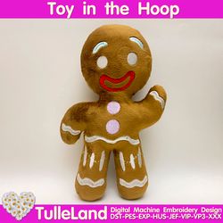 Gingerbread Stuffed Toy In The Hoop  ITH Pattern plush Toy digital design for  Machine Embroidery