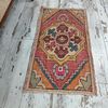 floral mat, meditation mat, pastel color mat, pretty mat, turkish area rug, boho mat, bath mat, vintage oushak rug2.jpg