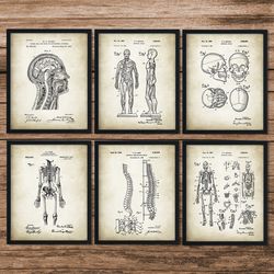 SET of 6 Anatomy Patents, Decor Gifts, Medical School Student, Nurse, Doctor, Surgeon, Doctor Gifts, Medical Student
